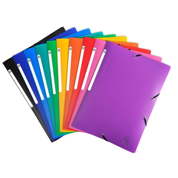 Chemise À Élastiques 3 Rabats Pp Opak - A4 - Couleurs Assorties - X 25 - Exacompta