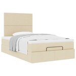 vidaXL Cadre de lit ottoman avec matelas crème 120x200cm tissu