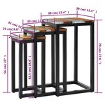 vidaXL Tables gigognes 3 Pièces Bois de teck massif et polyrésine