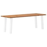 vidaXL Table à manger et bord naturel bois massif chêne rectangulaire