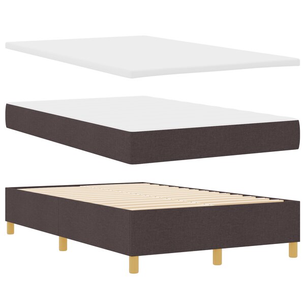 vidaXL Lit ressort avec matelas et banc marron foncé 120x200 cm tissu