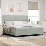 vidaXL Lit à ressorts avec matelas Gris clair 200 x 200 cm Velours