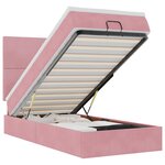 vidaXL Cadre de lit ottoman avec matelas rose 80x200 cm velours