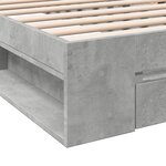 vidaXL Cadre de lit avec tiroir sans matelas gris béton 90x190 cm