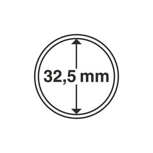 Capsules rondes 32 5mm pour monnaies de collection. Paquet - 10 capsules