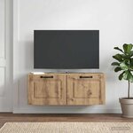 vidaXL Meuble TV mural 78 5 x 31 x 30 cm Chêne artisanal