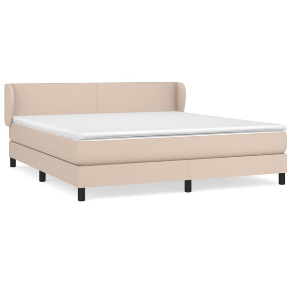 vidaXL Sommier à lattes de lit avec matelas Cappuccino 160x200 cm