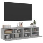 vidaXL Meubles TV muraux 2 Pièces gris béton 60x30x30cm bois d'ingénierie