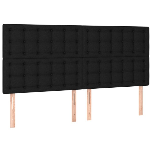vidaXL Tête de lit Noir 200x5x118/128 cm Tissu