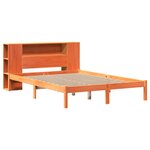 vidaXL Lit bibliothèque sans matelas cire marron 160x200 cm pin massif