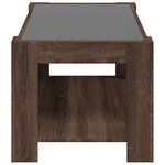 vidaXL Table basse avec LED chêne marron 93x53x45 cm bois d'ingénierie