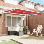 vidaXL Auvent Rétractable Rouge 300 x 250 cm Polyester et Aluminium
