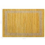vidaXL Tapis fait à la main jute jaune 160x230 cm