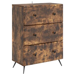 vidaXL Armoire à tiroirs Chêne fumé 66 x 34 5 x 90 cm