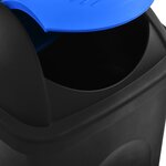 vidaXL Poubelle avec couvercle pivotant 60 L Noir et bleu