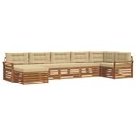 vidaXL Ensemble de canapés d'extérieur 7 Pièces Naturel et Beige