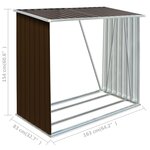 vidaXL Abri de stockage de bois Acier galvanisé 163x83x154 cm Marron