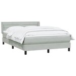 vidaXL Sommier à lattes de lit et matelas gris clair 160x210cm velours