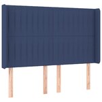 vidaXL Sommier à lattes de lit matelas et LED Bleu 140x190 cm Tissu