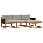 vidaXL Ensemble de canapés d'extérieur 4 pc Naturel et Gris clair