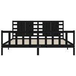 vidaXL Cadre de lit avec tête de lit noir 200x200 cm bois massif