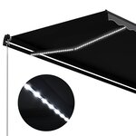 vidaXL Auvent manuel rétractable avec LED 350x250 cm Anthracite