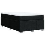 vidaXL Sommier à lattes de lit avec matelas noir 120x190 cm tissu