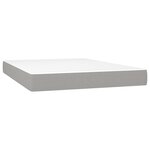 vidaXL Sommier à lattes de lit matelas LED Gris clair 140x190 cm Tissu