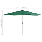 vidaXL Parasol d'extérieur avec mât en métal 400 cm Vert