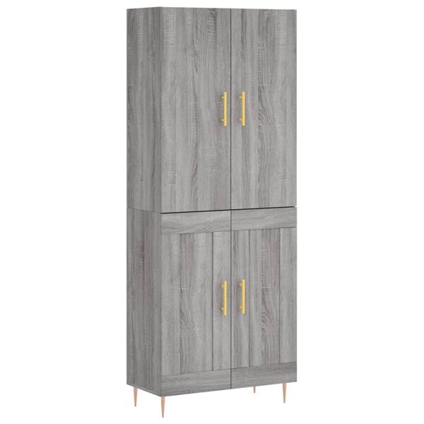 vidaXL Buffet haut Sonoma gris 69 5x34x180 cm Bois d'ingénierie