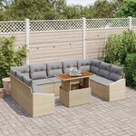 vidaXL Ensemble de salle à manger pour jardin 10 Pièces Beige et gris