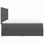 vidaXL Sommier à lattes de lit avec matelas Gris foncé 180x200cm Tissu