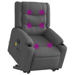 vidaXL Fauteuil inclinable de massage électrique Gris foncé Tissu