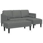 vidaXL Ensemble de Canapés 2 Pièces Gris foncé 173 x 131 x 67 cm tissu