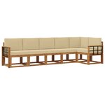 vidaXL Ensemble de canapés d'extérieur 6 pc Naturel et Beige