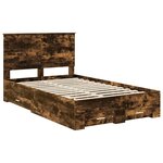vidaXL Cadre de lit Chêne fumé 120 x 190 cm Bois d'ingénierie