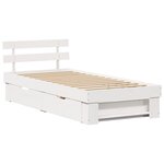 vidaXL Cadre de lit avec tiroir Blanc 90 x 190 cm Bois massif en pin