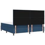 vidaXL Lit à ressorts avec matelas Bleu 200 x 200 cm tissu