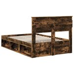 vidaXL Cadre de lit avec matelas Chêne fumé 120 x 190 cm Pin massif