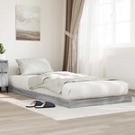 vidaXL Cadre de lit surélevé Gris Sonoma 86 5 x 200 cm