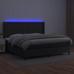 vidaXL Sommier à lattes de lit matelas LED Noir 200x200cm Similicuir