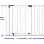 Barrière de sécurité et extension 18 cm 1 barrière + 1 extension - 93-99 cm - Blanc
