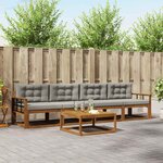 vidaXL Ensemble de canapés d'extérieur 5 Pièces Gris Naturel et Clair