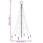 vidaXL Sapin de Noël avec piquet Blanc chaud 200 LED 180 cm