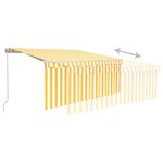 vidaXL Auvent manuel rétractable avec store LED 3x2 5 m Jaune et blanc