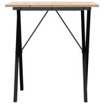 vidaXL Table à manger cadre en X 70x70x75 cm bois de pin massif fonte