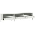 vidaXL Meuble TV blanc 202x39x43 5 cm acier laminé à froid