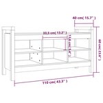 Banc banquette d'entrée marron miel 110 x 40 x 60 cm bois de pin massif 02_0010945