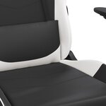 vidaXL Chaise de jeu de massage avec repose-pied Noir&Blanc Similicuir
