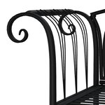 vidaXL Banc de jardin 2 places 128 cm Noir Acier